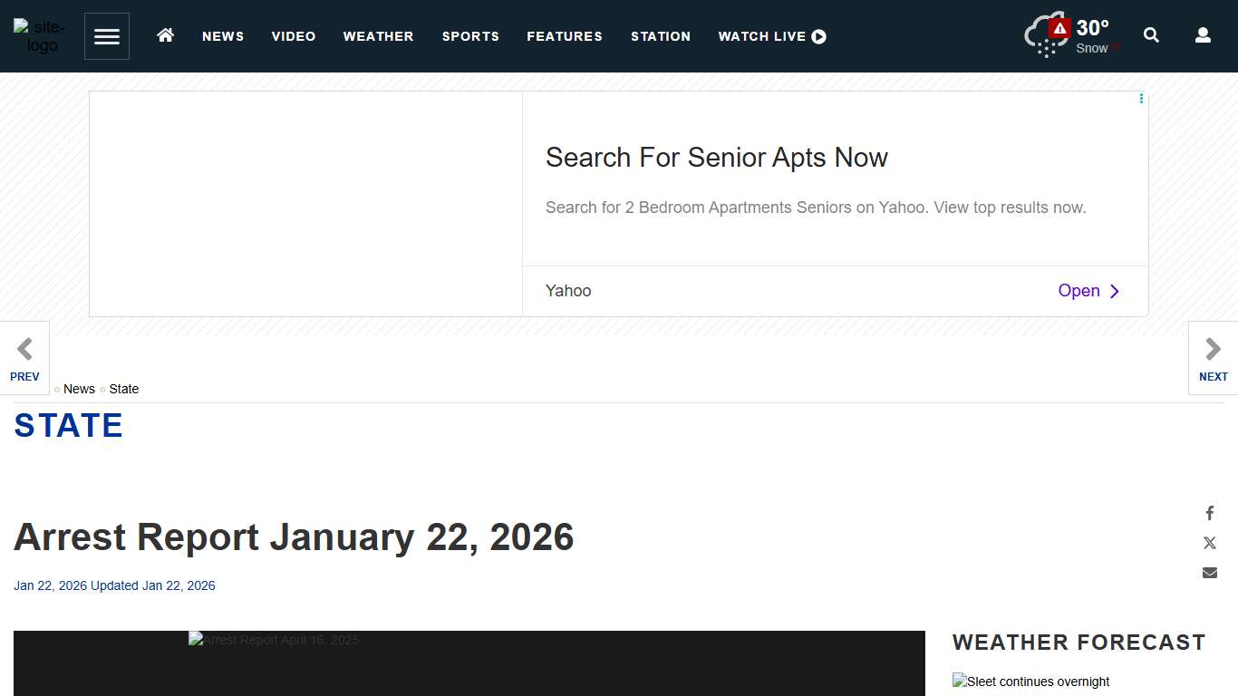Arrest Report January 22, 2026 State kten.com